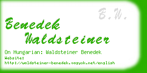 benedek waldsteiner business card